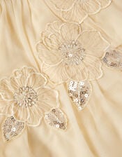 Leila Floral Embellished Party Dress, Yellow (LEMON), large