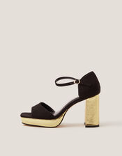 Faith Two Tone Platform Heels, Black (BLACK), large