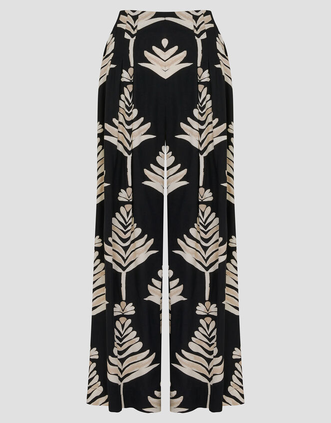 Pamela Linen Blend Wide Leg Trousers, Black (BLACK), large