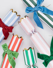 6-Pack Meri Meri Stripe Velvet Bow Christmas Crackers, , large