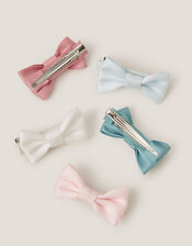 5-Pack Mini Bow Hair Clips, , large