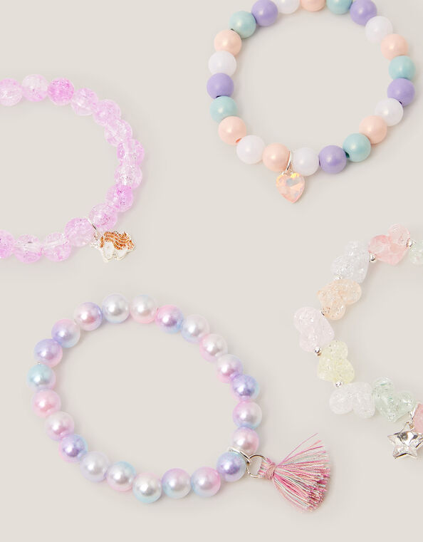 4-Pack Beaded Charm Bracelets , , large