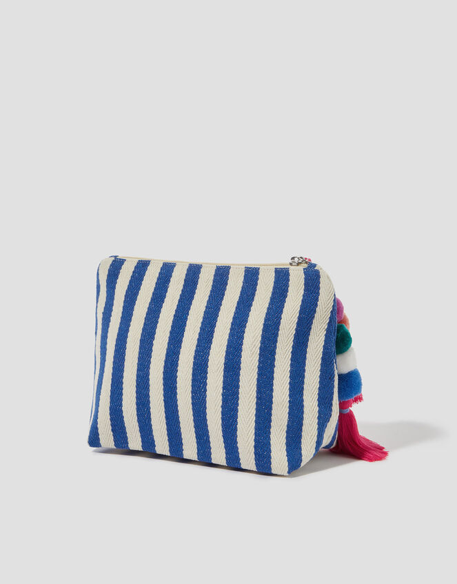 Dara Embroidered Stripe Make Up Bag, , large