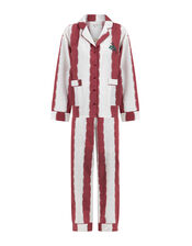 Anna + Nina Merry Hangover Stripe Long Pyjamas Set, Red (RED), large