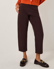 Leah Barrel Jeans, Brown (CHOCOLATE), large