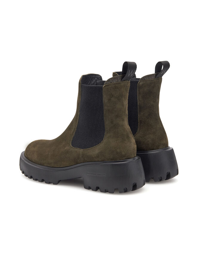 Woden Aya Suede Boots, Green (OLIVE), large