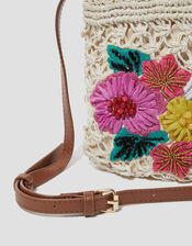 Zoe Embroidered Crochet Phone Bag, , large