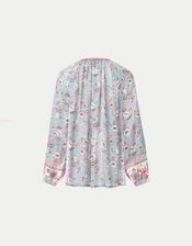 East Clementine Embroidered Floral Blouse, Green (MINT), large