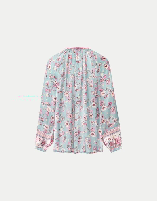 East Clementine Embroidered Floral Blouse, Green (MINT), large