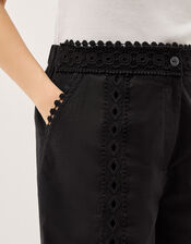 Irina Lace Trim Shorts, Black (BLACK), large