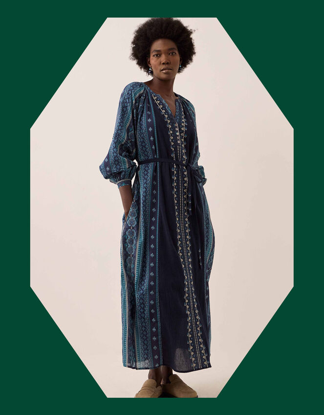 East Gabriette V-Neck Floral Print Maxi Dress, Blue (BLUE), large