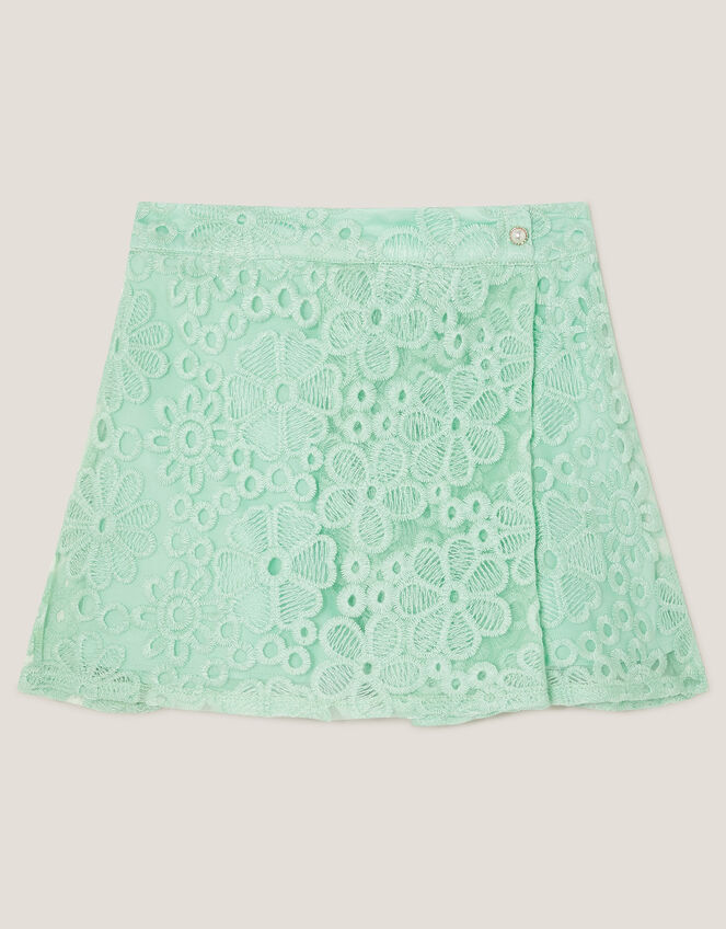 Floral Embroidered Skort, Green (GREEN), large
