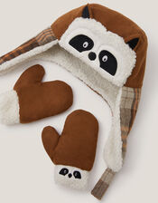 Baby Racoon Trapper Hat & Mittens Set, Multi (MULTI), large