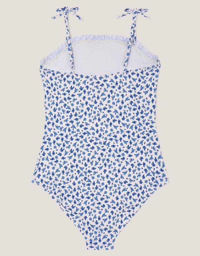 Ditsy Floral Smocked Swimsuit, Ivory (IVORY), large