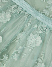 Baby Beatrice Floral Embroidered Party Dress, Green (SAGE), large