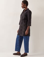 Harika Embroidered Mini Shirt Dress, Black (BLACK), large