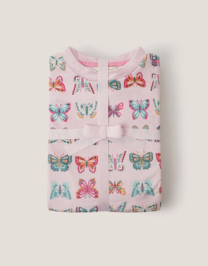 Butterfly Print Long Pyjamas Set, Pink (PINK), large