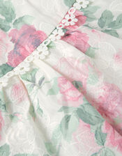 Viola Rose Print Broderie Trim Dress, Multi (MULTI), large