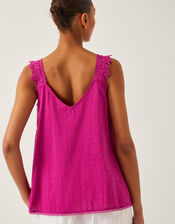 Celia Lace Pintuck Cami Top, Pink (PINK), large