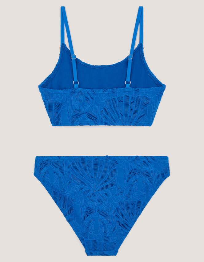 Starfish Textured Bikini Set, Blue (BLUE), large