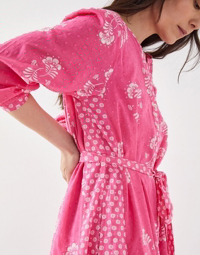 East Amber Floral Print Midi Dress, Pink (PINK), large