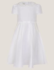 Sicily Pearl Collar Communion Dress, White (WHITE), large