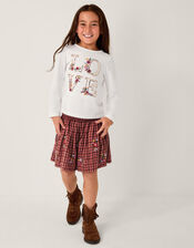 Love Top & Gingham Skirt Set, Ivory (IVORY), large