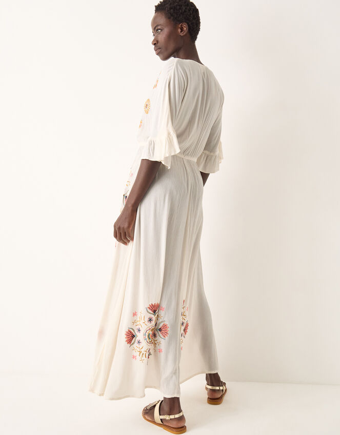 Juniper Embroidered Maxi Dress, White (WHITE), large