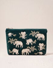 Elizabeth Scarlett Elephant Herd Velvet Pouch, , large