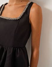 Saira Diamanté Peplum Top, Black (BLACK), large