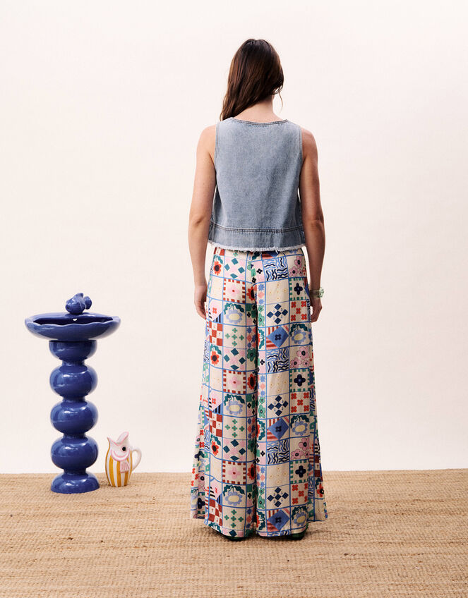 FRNCH Egeria Tile Print Wide Leg Trousers, Multi (MULTI), large