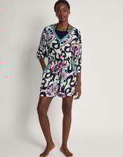 Avelle V-Neck Print Playsuit, Black (BLACK), large
