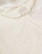 Baby Detachable Collar Fuzzy Cardigan, Ivory (IVORY), large