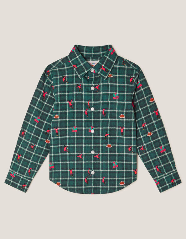 Christmas Check Shirt, Green (GREEN), large
