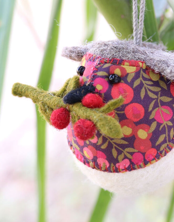 Fiona Walker Liberty Felt Robin Christmas Tree Decoration, , large