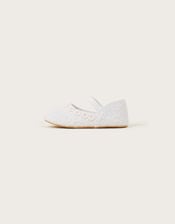 Baby Daisy Lace Walker Shoes, Ivory (IVORY), large