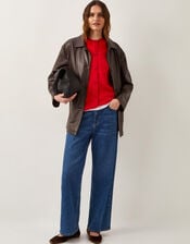 Shaw Button Knitted Vest, Red (RED), large