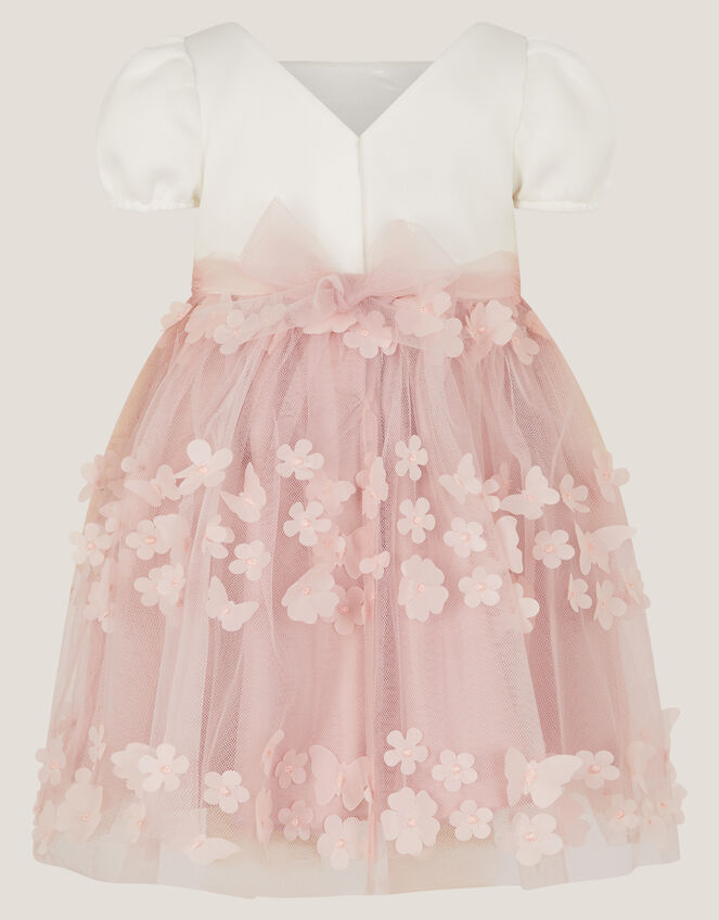 Baby Laura Appliqu&eacute; Flower Scuba Dress, Pink (DUSKY PINK), large