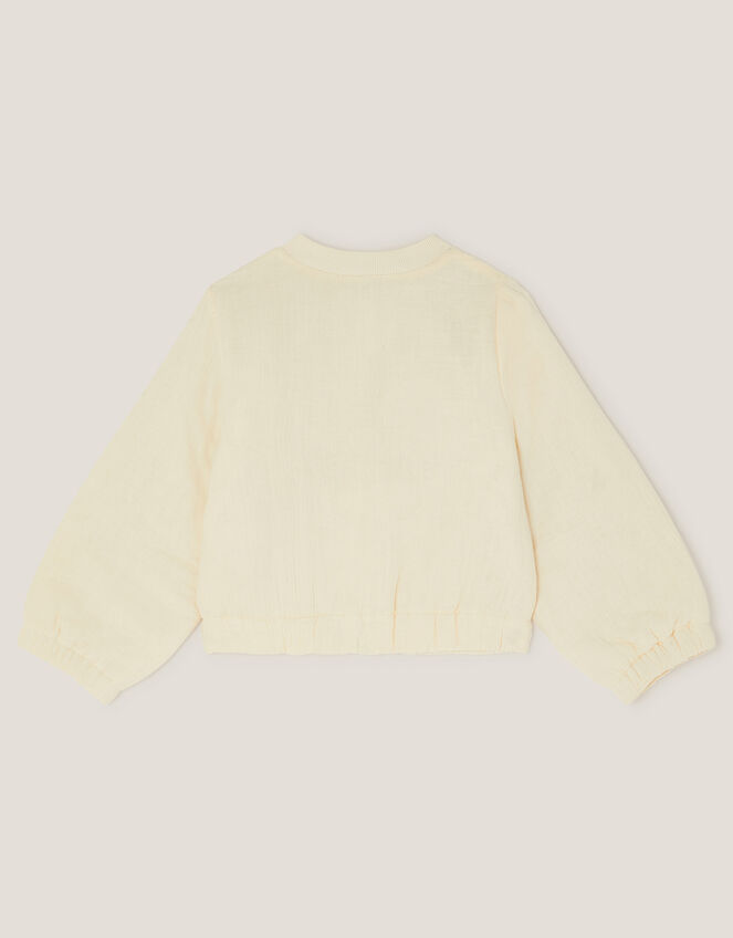 Floral Embroidered Bomber Jacket, Ivory (IVORY), large