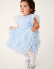 Baby Shikha Embellished Frill Dress, Blue (PALE BLUE), large