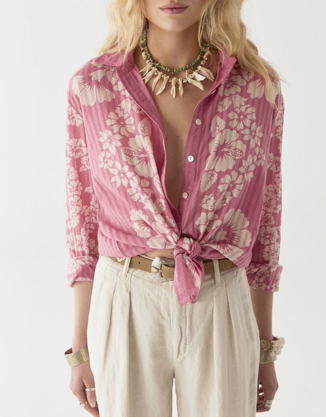 Maison Hotel Rusty Hawaiian Floral Shirt, Pink (PINK), large