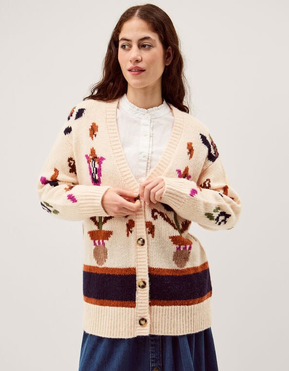 Hera Floral Handknit Cardigan, , large