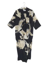 One Hundred Stars Stork Print Dress, Black (BLACK), large