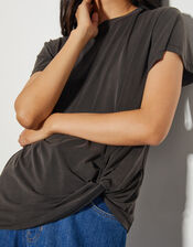 Tawn Twist Front Jersey T-Shirt, Black (BLACK), large