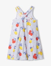 Hatley Citrus Print Trapeze Dress, White (WHITE), large
