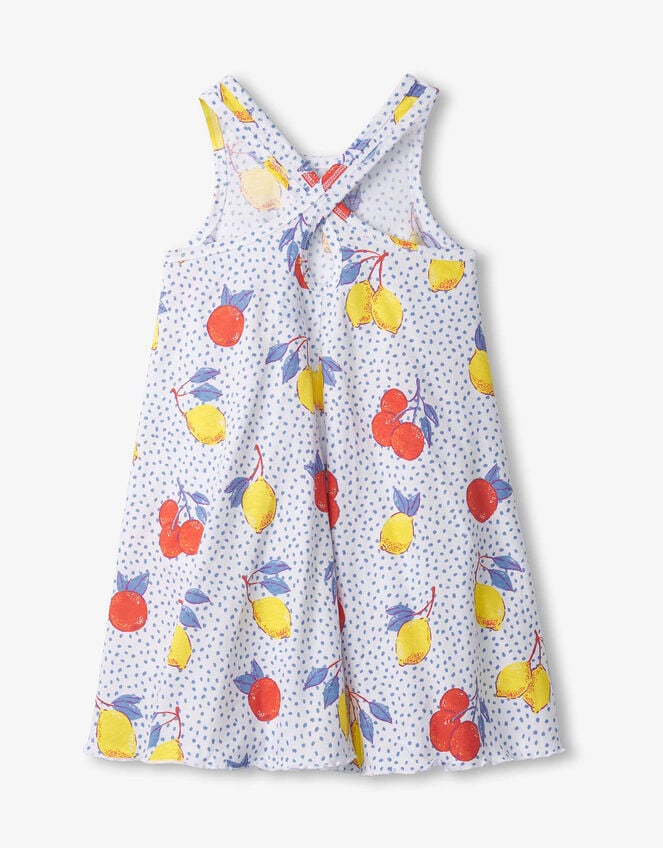 Hatley Citrus Print Trapeze Dress, White (WHITE), large