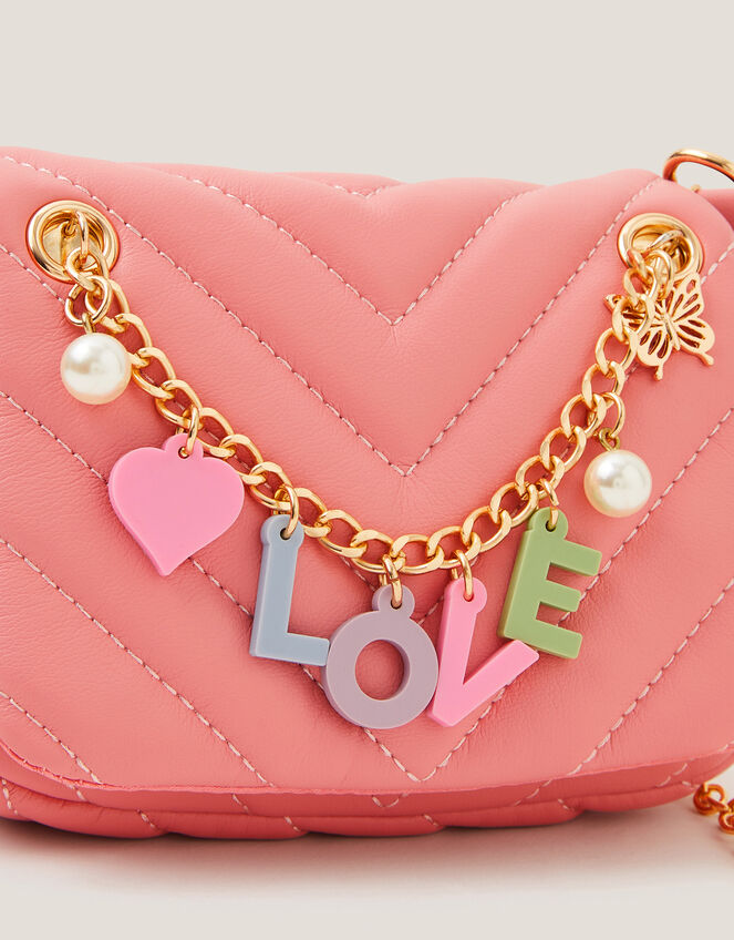 Love Charm Quilted Bag, Pink (PINK), large