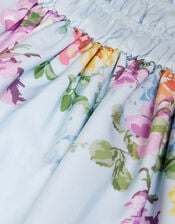 Floral Bunny Short Sleeve Dress, Blue (BLUE), large