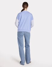 Wispr Summer Stripe V-Neck Jumper, Blue (BLUE), large