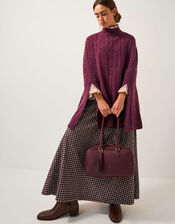 Carrie Cable Knit Poncho, , large